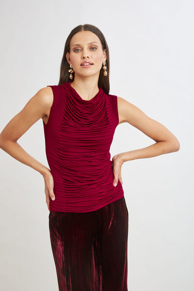 Pleat Detail Matte Jersey Knit Image 3