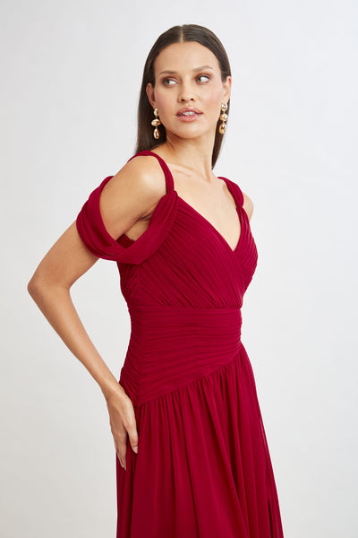 Georgette Cold Shoulder Gown Image 5