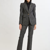 Fit & Flare Metallic Tweed Pant