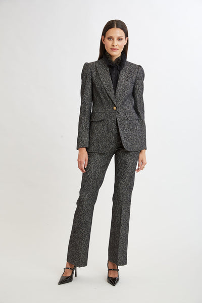 Fit & Flare Metallic Tweed Pant Image 5