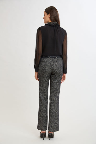 Fit & Flare Metallic Tweed Pant Image 6