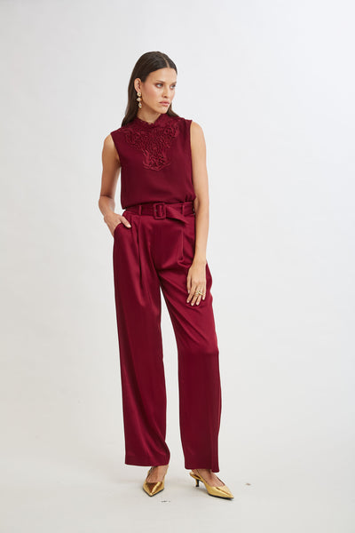 Lace Insert Crinkle Silk Chiffon Shirt Image 2