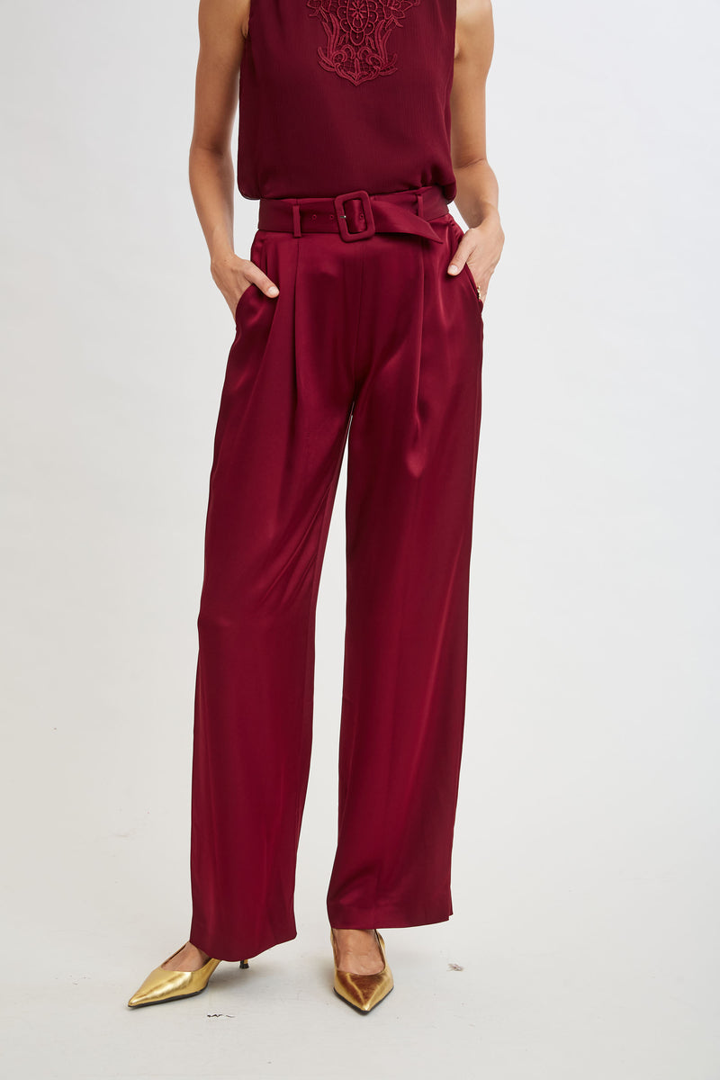Satin Belted Pant