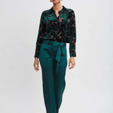 Satin Fit & Flare Sash Pant