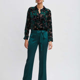 Satin Fit & Flare Sash Pant