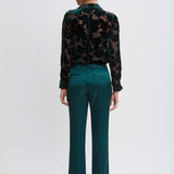 Satin Fit & Flare Sash Pant