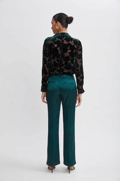 Satin Fit & Flare Sash Pant Image 4
