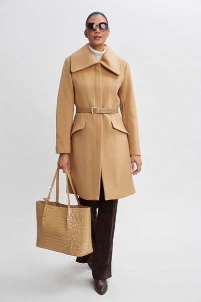 Wool Belted Panel Coat Image 1