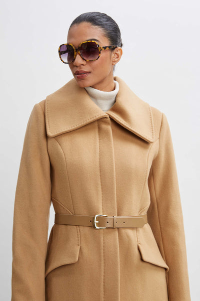 Wool Belted Panel Coat Image 2