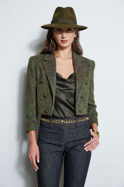 Boucle Tweed Cropped Jacket Image 1