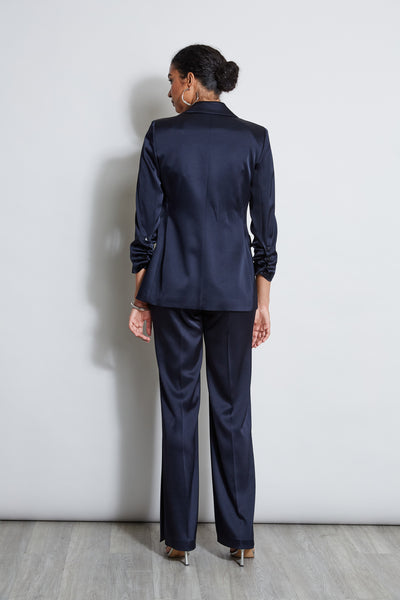Satin Ruched Sleeve Blazer Image 4