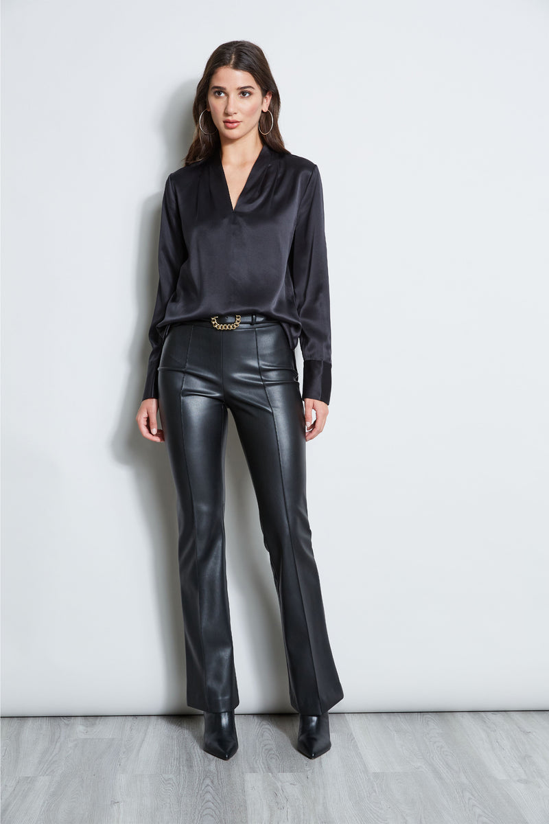 Silk Satin Contour Neck Shirt