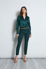 Silk Satin Contour Neck Shirt