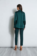 Silk Satin Contour Neck Shirt
