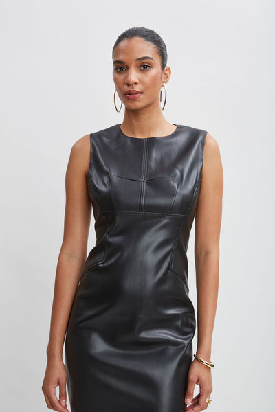 Vegan Leather Side Panel Dress Image 2