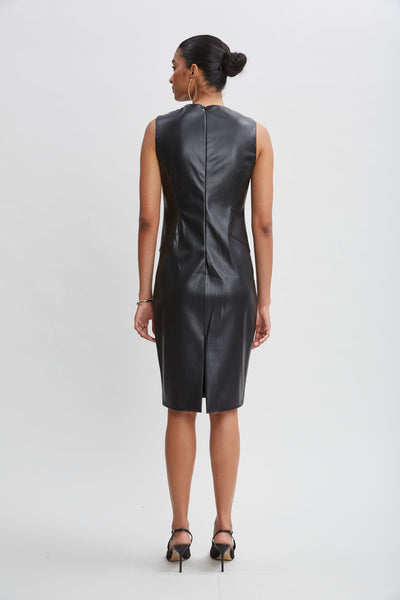 Vegan Leather Side Panel Dress Image 4