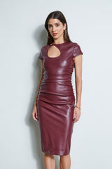 Vegan Leather Keyhole Dress