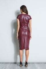 Vegan Leather Keyhole Dress