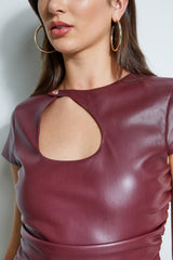 Vegan Leather Keyhole Dress