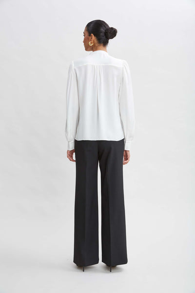 Silk Ruffle Button Down Shirt Image 3