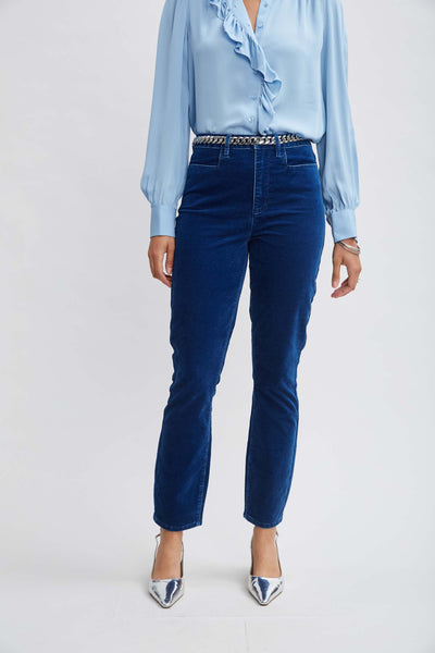 Washed Velvet Slim Pant Image 1