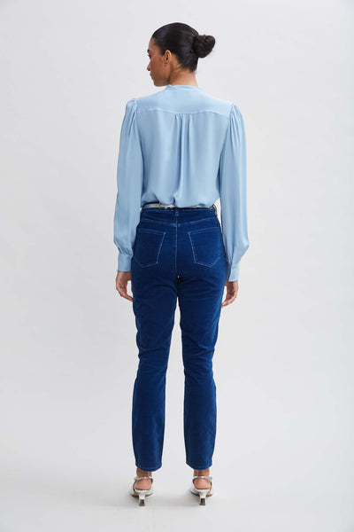 Silk Ruffle Button Down Shirt Image 4