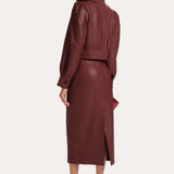 BELLE LAMB LEATHER JACKET - RED