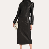 Gigi Lamb Leather Moto Jacket