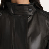 Gigi Lamb Leather Moto Jacket