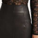 Brooklyn Lamb Leather Midi Skirt