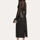 Brooklyn Lamb Leather Midi Skirt