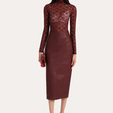 Brooklyn Lamb Leather Midi Skirt