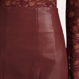 Brooklyn Lamb Leather Midi Skirt
