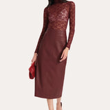 Brooklyn Lamb Leather Midi Skirt