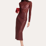 Brooklyn Lamb Leather Midi Skirt