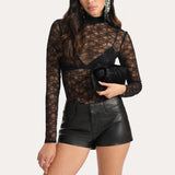 BLAKE LAMB LEATHER TAILORED SHORTS - BLACK