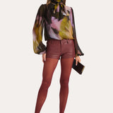 BLAKE LAMB LEATHER TAILORED SHORTS - red