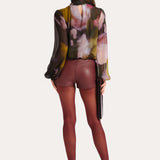 BLAKE LAMB LEATHER TAILORED SHORTS - red