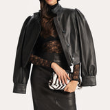 ANNABELE REBRODÉ LACE BODYSUIT in BLACK ONYX