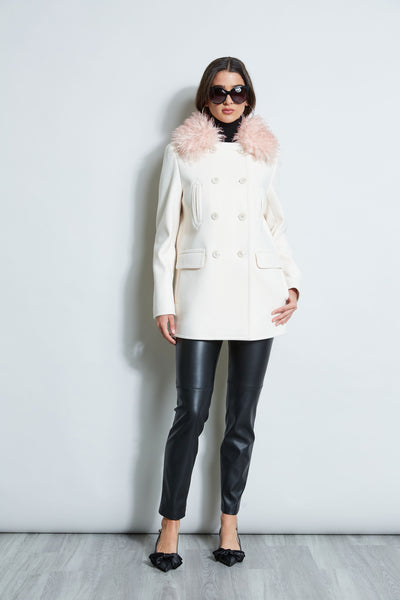 Faux Fur Collar Peacoat Image 4