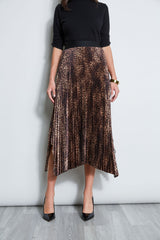 Ocelot Print Pleated Skirt