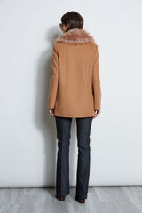 Faux Fur Collar Peacoat