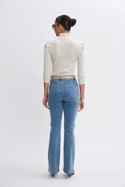 Ruched Sleeve Cashmere Wool Sweater Image 6