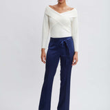 Satin Fit & Flare Sash Pant