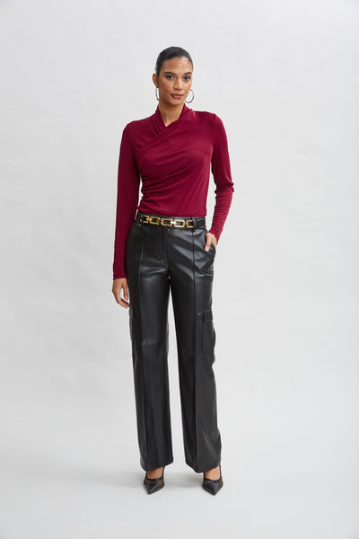 Long Sleeve Ruched Draped Knit Image 2