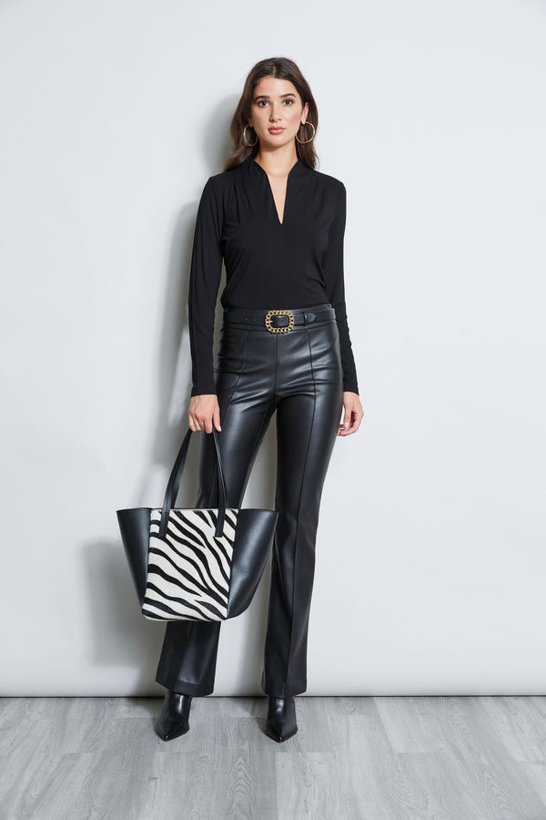 Pleated V-Neck Knit
