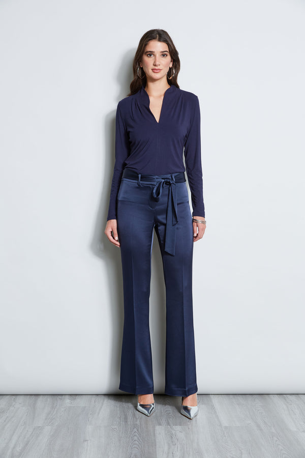 Pleated V-Neck Knit