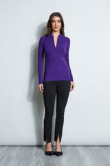 Pleated V-Neck Knit