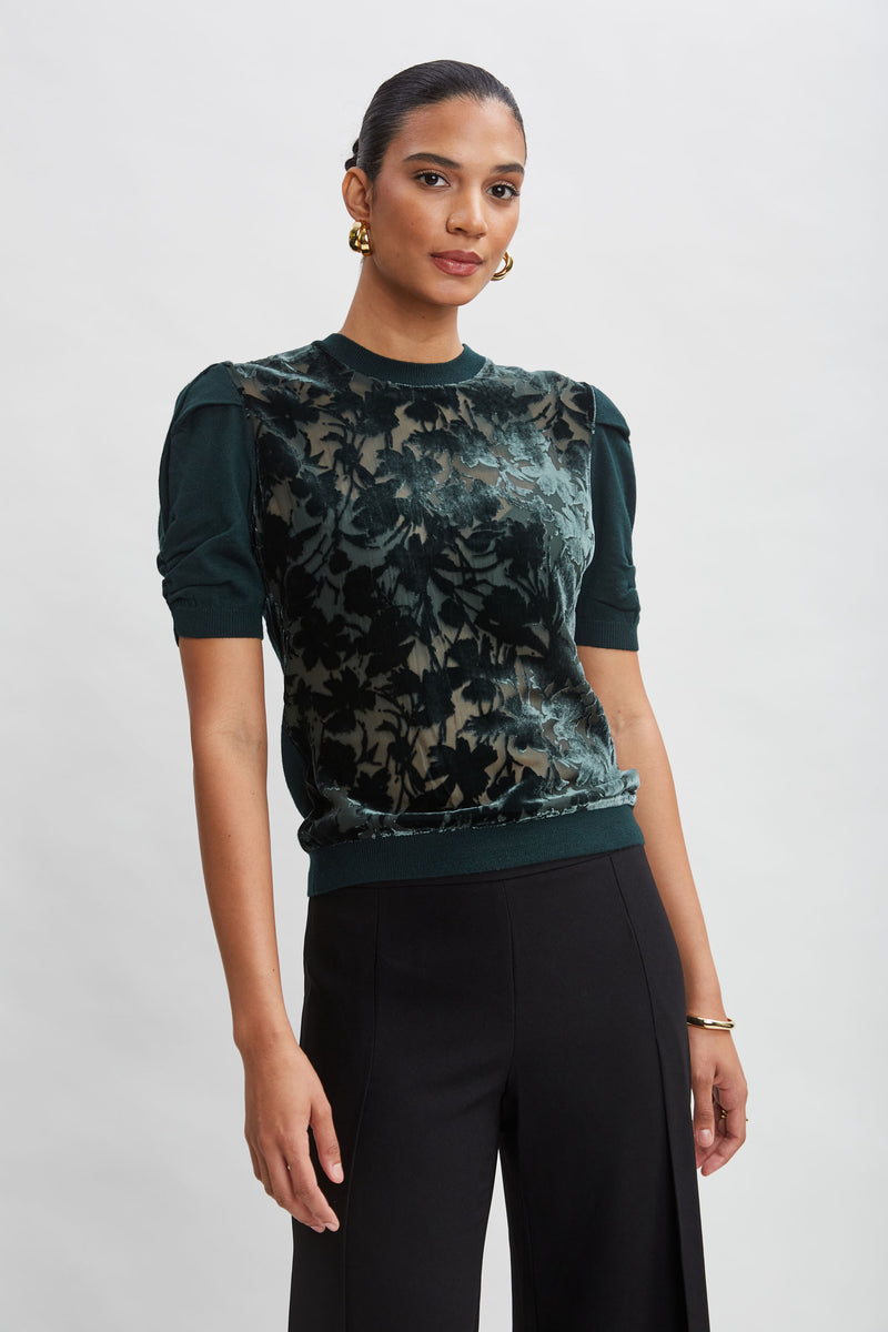 Burnout Short Sleeve Sweater