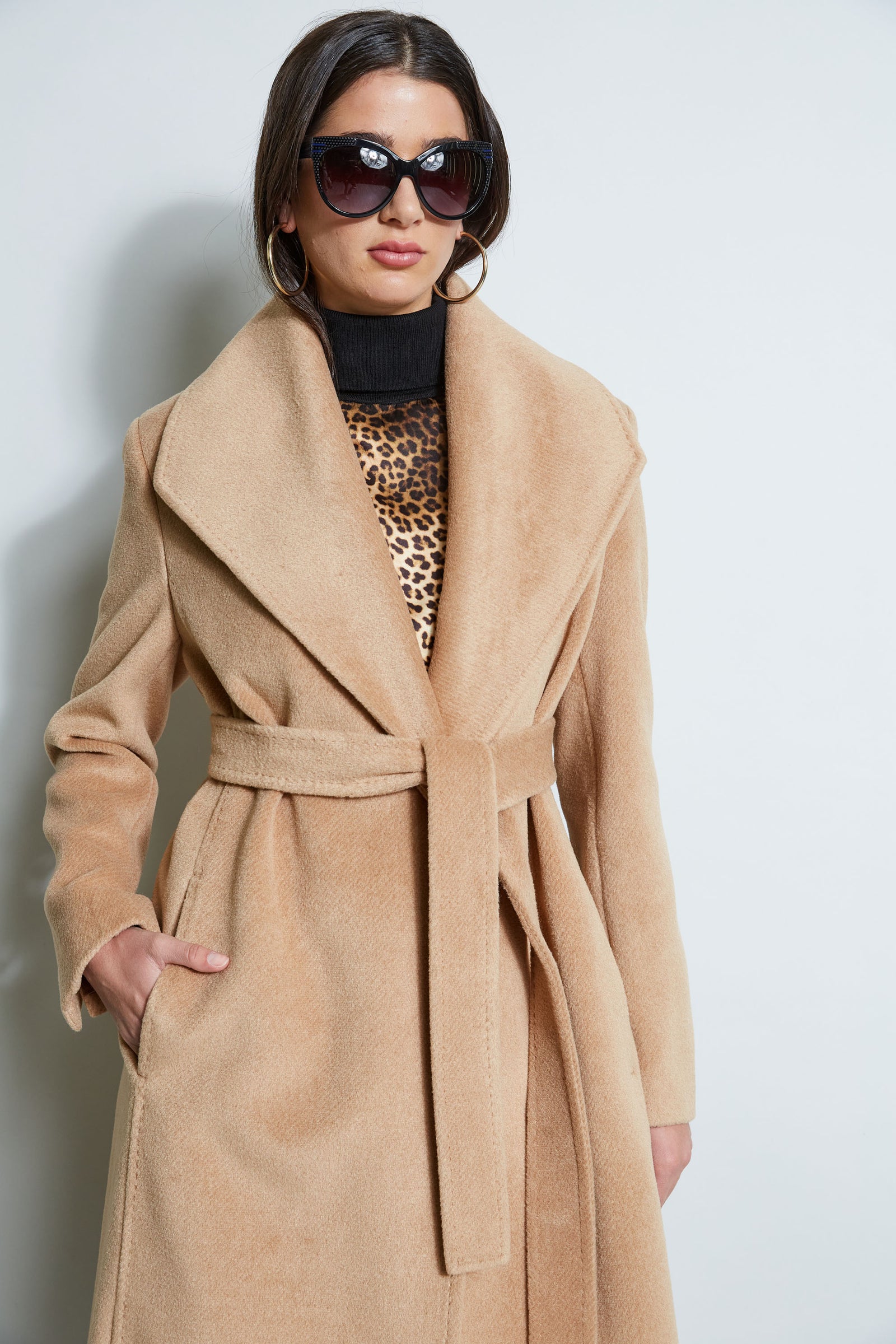 Tahari alice wool maxi coat hotsell